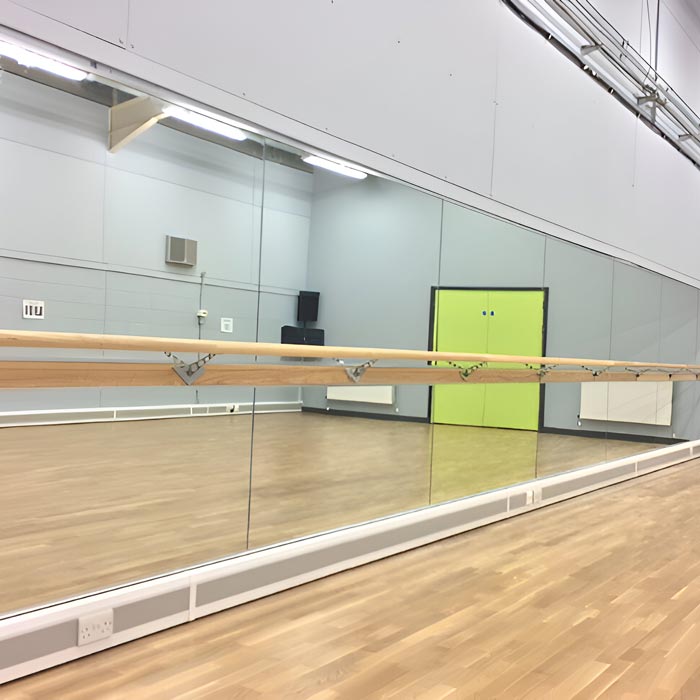 dance studio mirror installation in San Jose