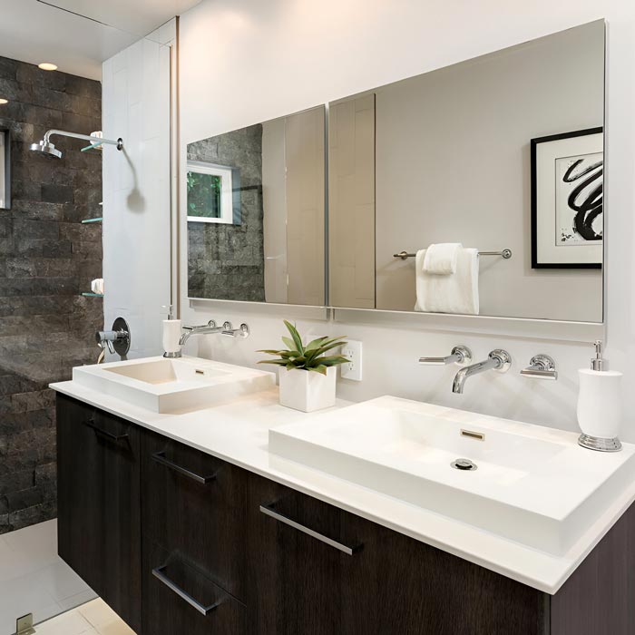 bathroom mirror installation in San Jose