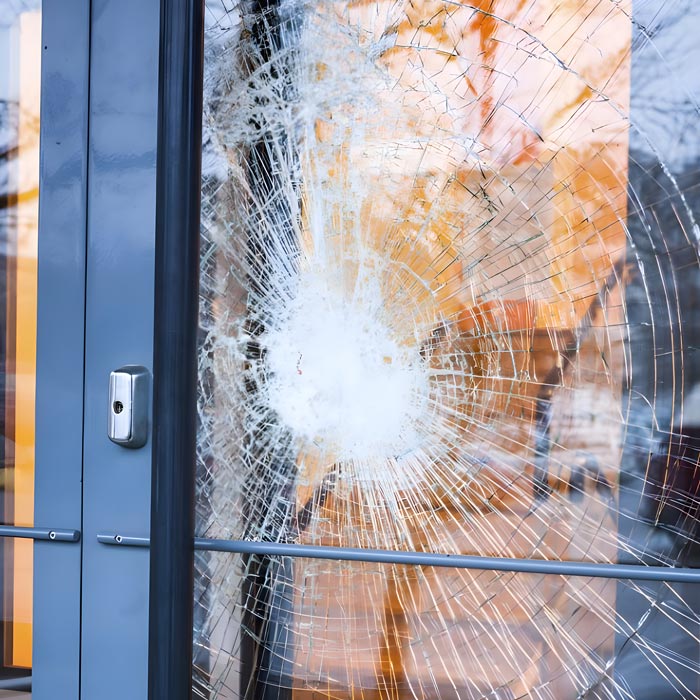broken glass door